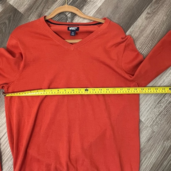 Lands' End Men's Orange Classic 100% Supima Cotton V-Neck Sweater Size M (38-40) - Picture 4 of 9
